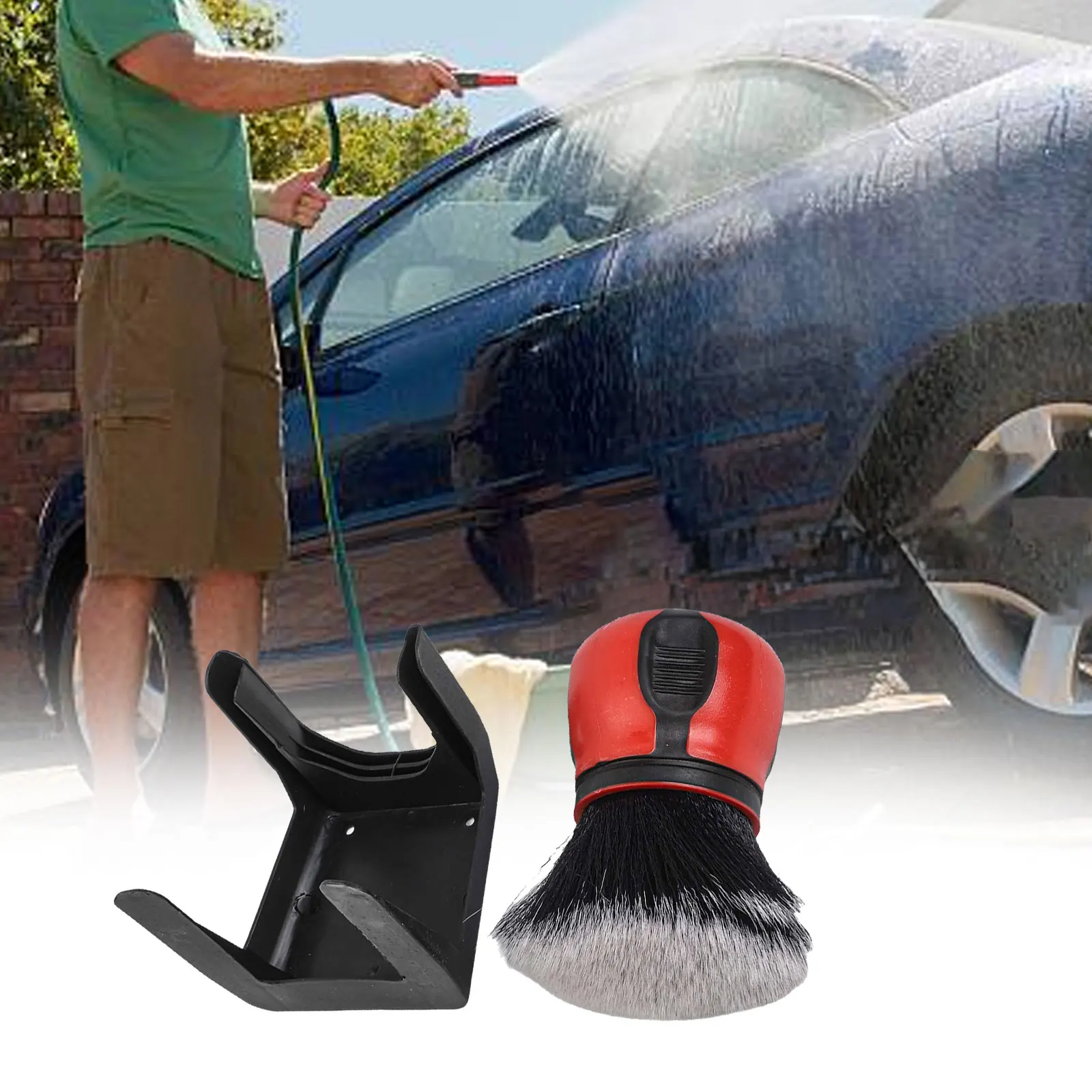 Detalle de automóviles, cepillo para detalles de automóviles, rojo y azul, cerdas suaves, cepillo para detalles de automóviles, cepillo Interior de automóvil, suave en cuero
