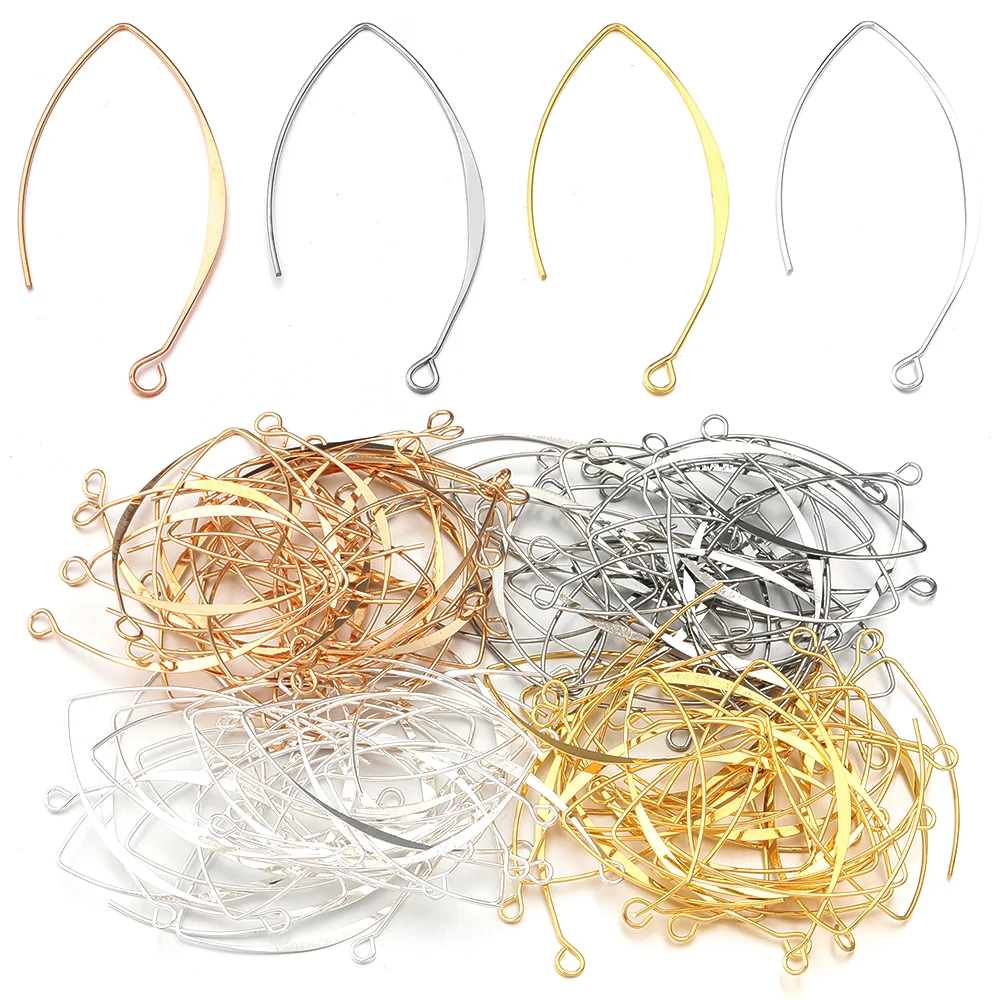 10/20pcs 45mm Copper French V Shape Earring Hooks Ear Hook Wire Settings Base Settings For DIY Jewelry Making Earrings Findings