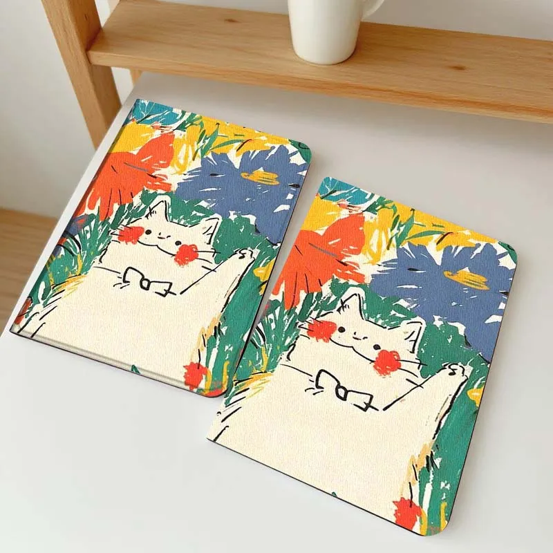 

Cat Flower Sea Illustration For Vivo IQOO Pad2 Pad3 Pad5 Air SE Pro 12.1 12.3 13 11.5 11 inch Tablet Case
