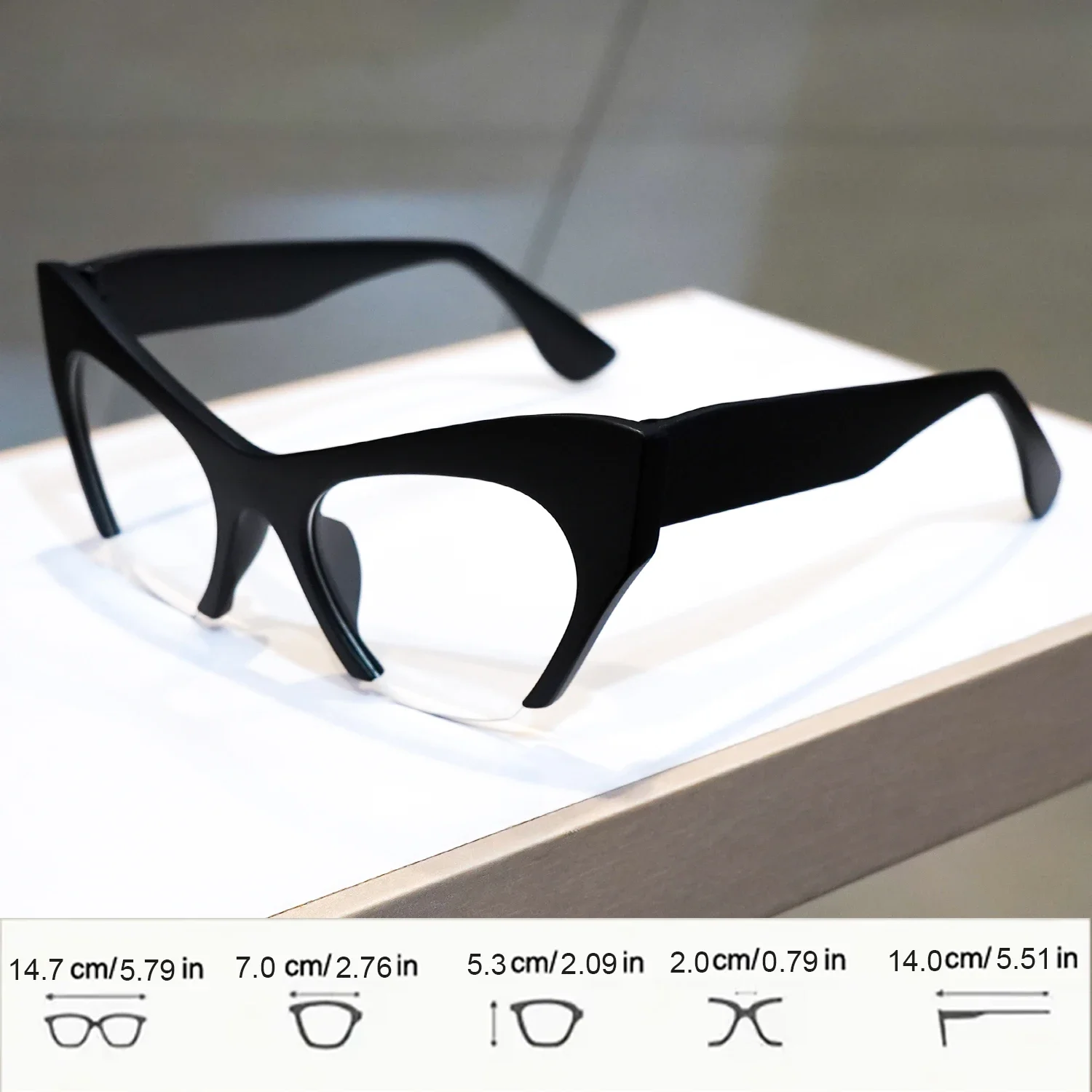 2 Stück stilvolle Cat-Eye-Lesebrille mit großem Rahmen, einfache Retro-Lesebrille, geeignet für Männer und Frauen – Detail 14