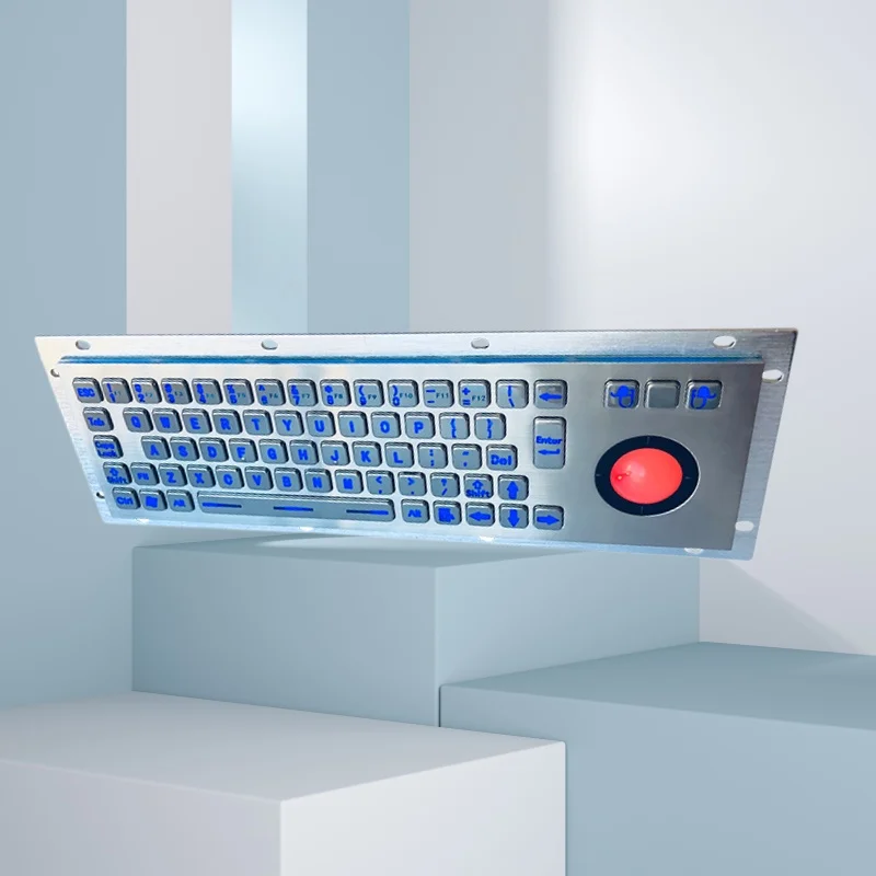 

Waterproof Panel Mount Stainless Steel Industrial Keyboard with Backlight and Trackball Mouse For CNC Machine