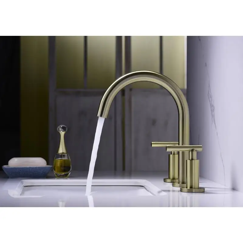 High Arc Widespread Bathroom Sink Faucet - 3 Hole, Two Handle Design, Stylish and Functional, Easy Installation, Modern