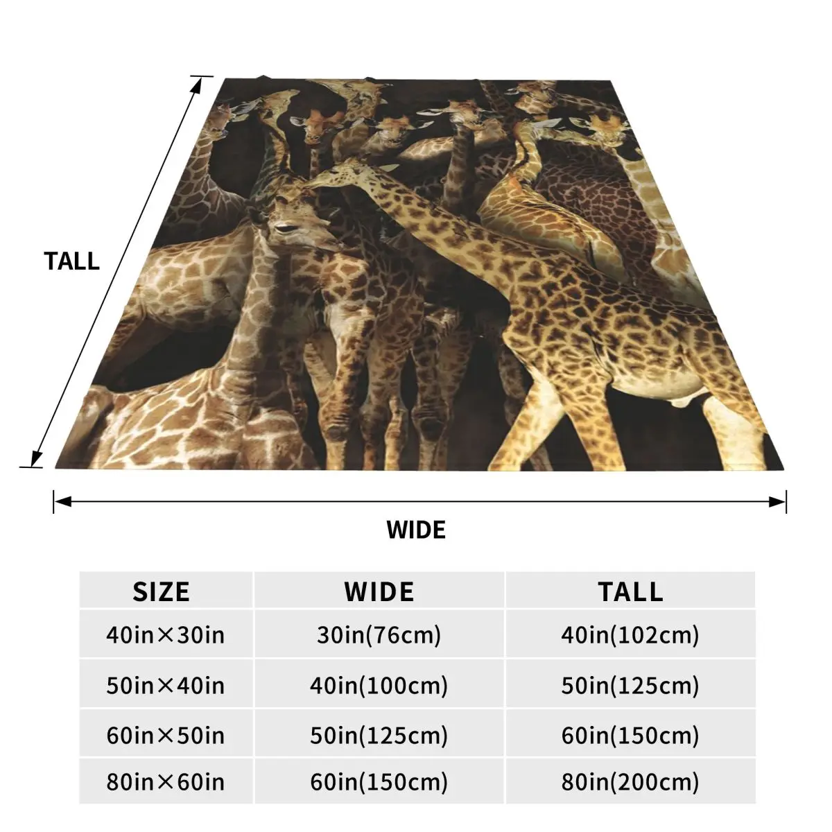 Giraffe Blanket Soft Warm Flannel Throw Blanket Bedding for Bed Travel Home Couch