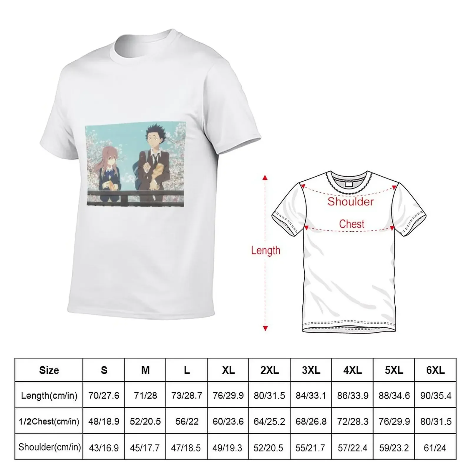 A Silent Voice | Shoya | Shouko | Anime movie T-Shirt funnys cute clothes blanks sweat shirts, men