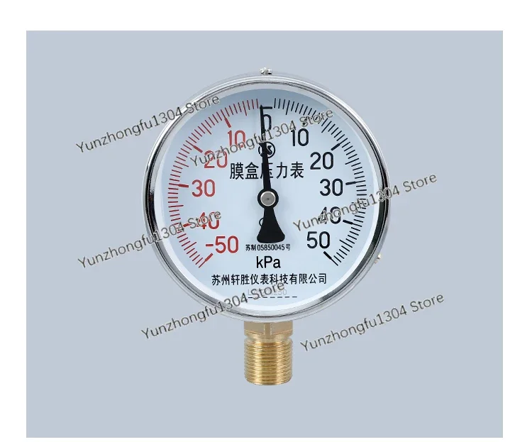 Capsule pressure gauge YE100 positive and negative ± 50kPa positive and negative pressure capsule pressure gauge