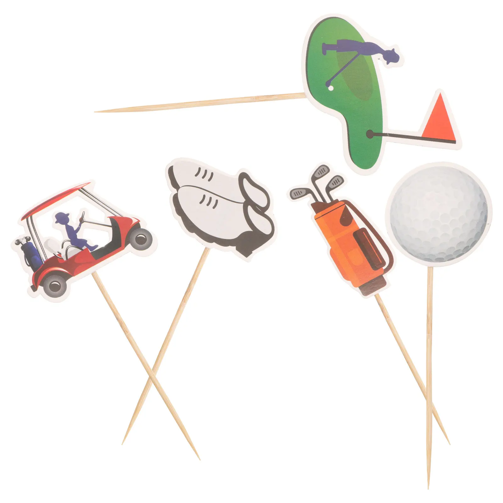 

5pcs Golf Cake Toppers Beautiful Unique Birthday Celebration Decorations Exquisite Craftsmanship Versatile Usage Safe Reliable