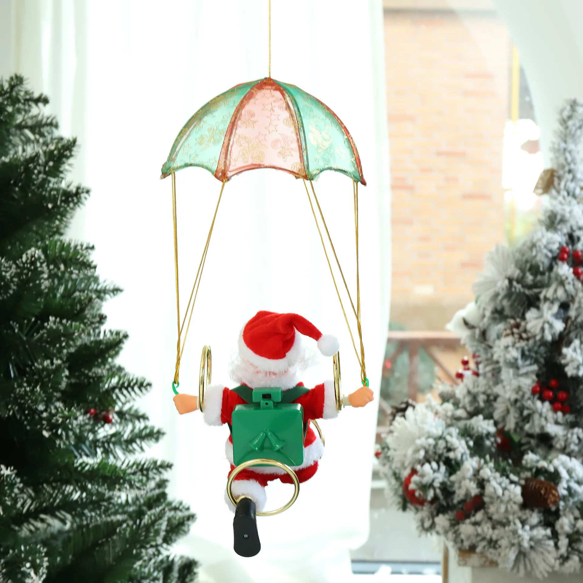 ZK30 2023 Funny Dancing Parachute Santa Claus Doll Toy Will Sing Electric Kawaii Children\'S Educational Christmas Toys