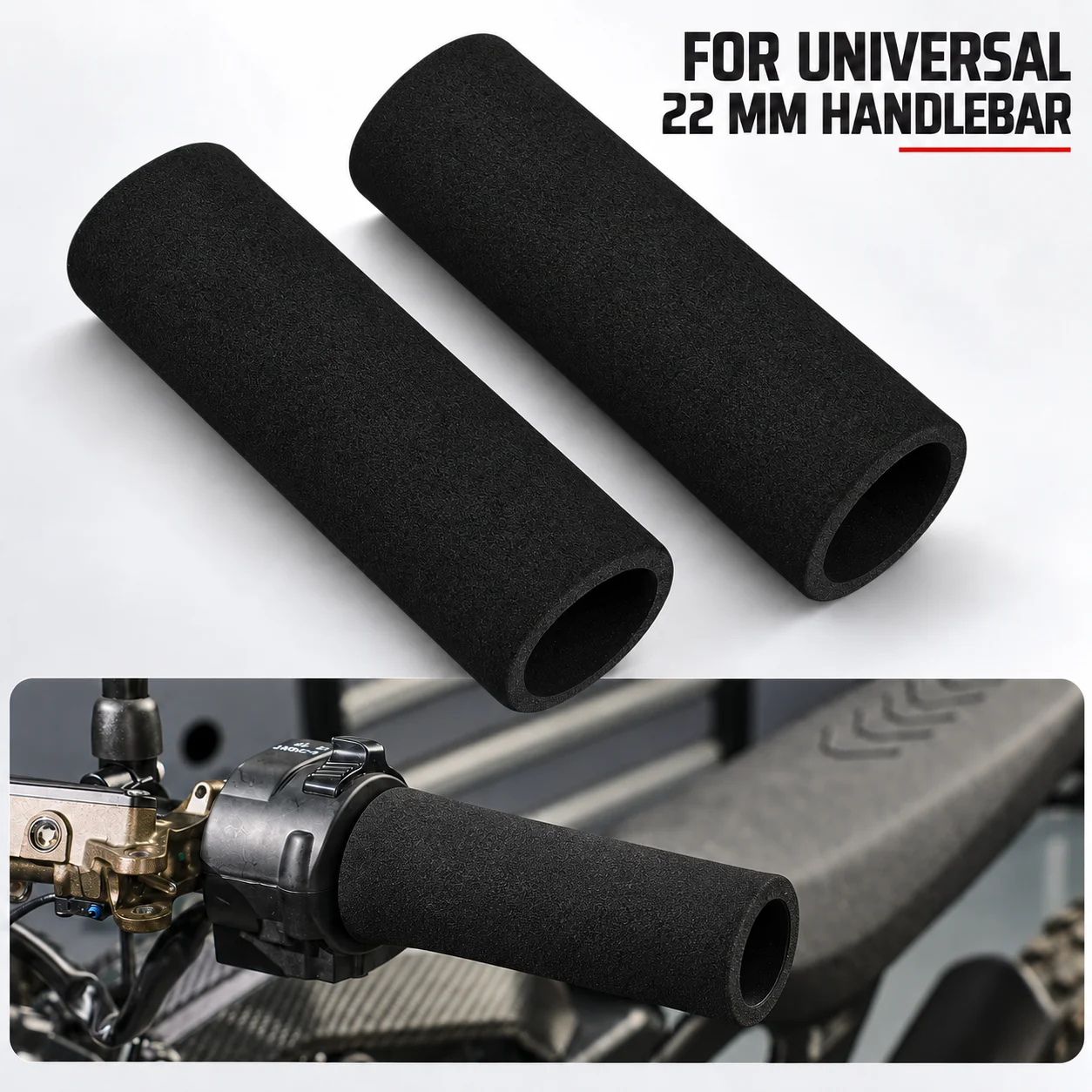 Motorcycle Handlebar NBR Foam Grips Anti Vibration Non Slip Covers Universal For Honda KTM Dirt Bike E-Bike ADV Motorcycle Parts