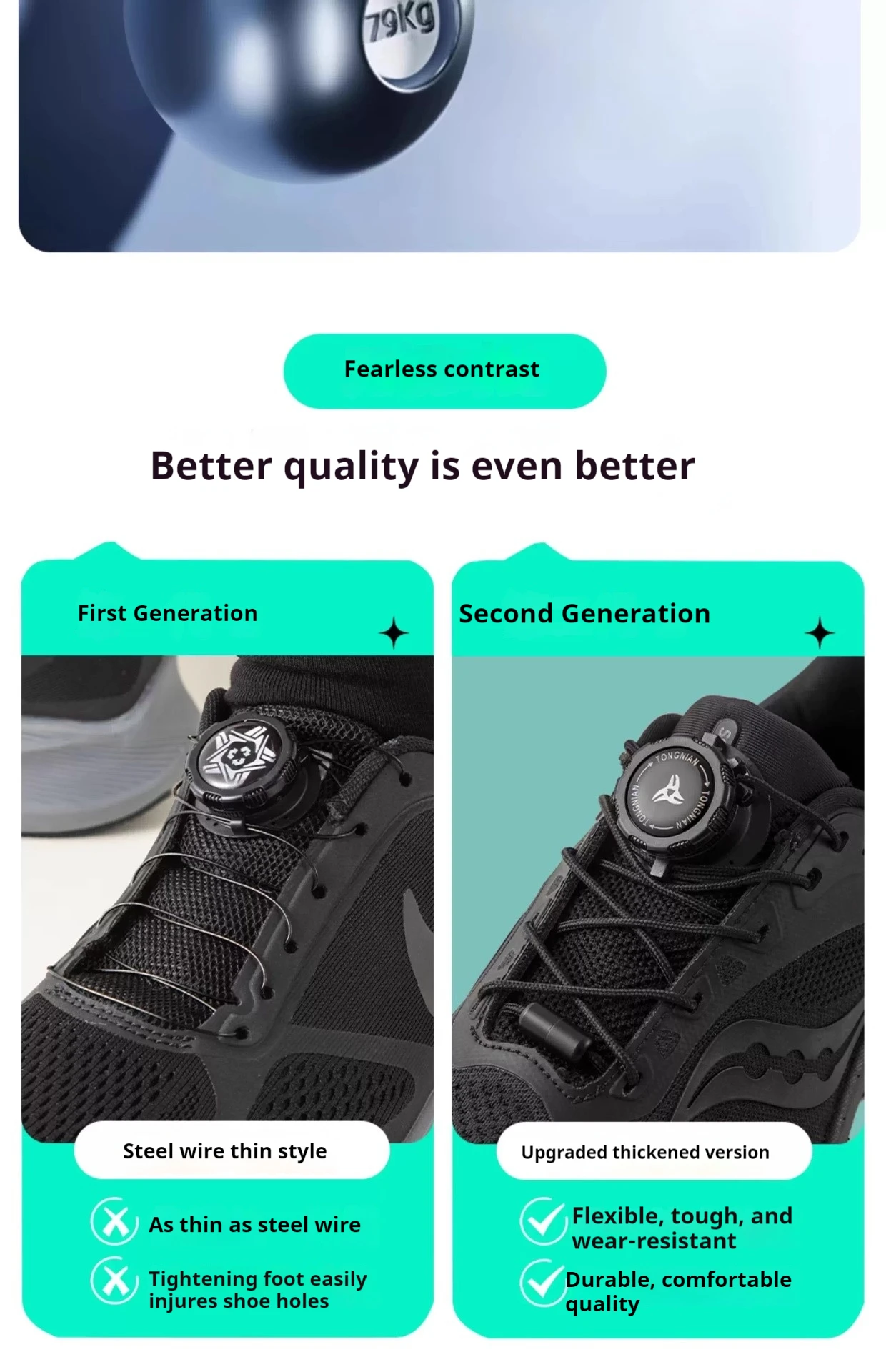 Automatische, runde Schnürsenkel, einfach zu installieren, mit Drehverschluss, für Damen und Herren, geeignet für Outdoor-Sportarten, Schuhzubehör, 1 Paar/2 Paar. – Detail 5