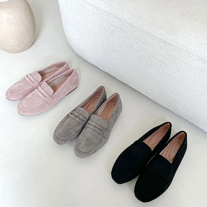 2022 New Women Flat Shoes Woman Loafers Spring Autumn Casual Suede Slip on Woman Shoe Comfortable Lightweight Shoe Mujer Sapato