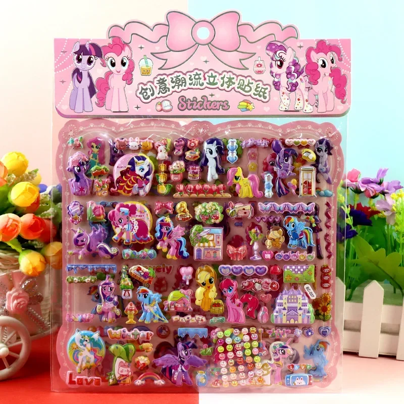 My Cartoon Little Pony 3D Stickers Twilight Sparkle Rainbow Dash Applejack Kawaii Water Cup Refrigerator Decorate Stickers Gifts