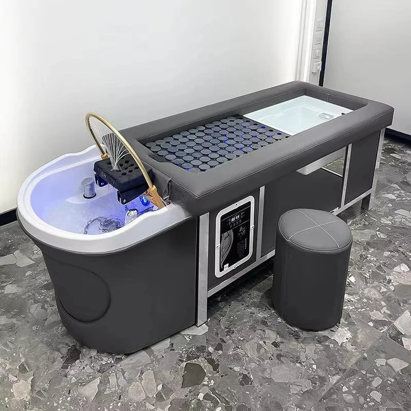 &c Thai-style Massage Shampoo Bed Stainless Steel Frame High-Density Sponge Material for Hair Salons Beauty Clinics Water