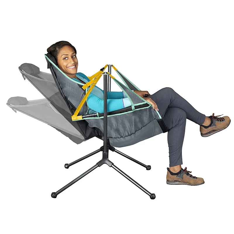 Wholesale Hammock Camping Folding Rocking Chair Heavy Duty Portable Swing Recliner with Pillow for Outdoor Picnic