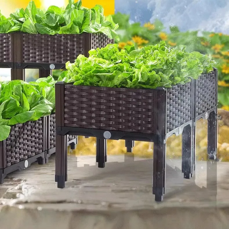 Raised planting box Deepened vegetable pot Balcony vegetable special roof family flower box Large flower pot Green plants