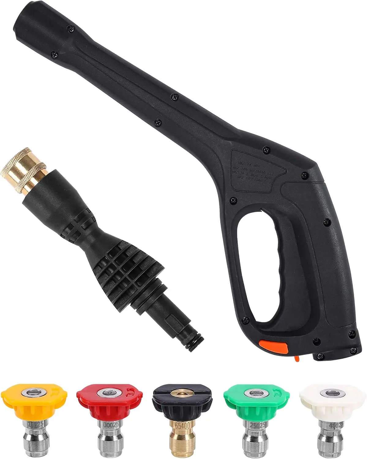 

Pressure Washer Gun Kit with 5 Nozzles & Adapter – Compatible with Portland, Husky, Black & Decker, Ford, Pulsar, ShopForce, Tas