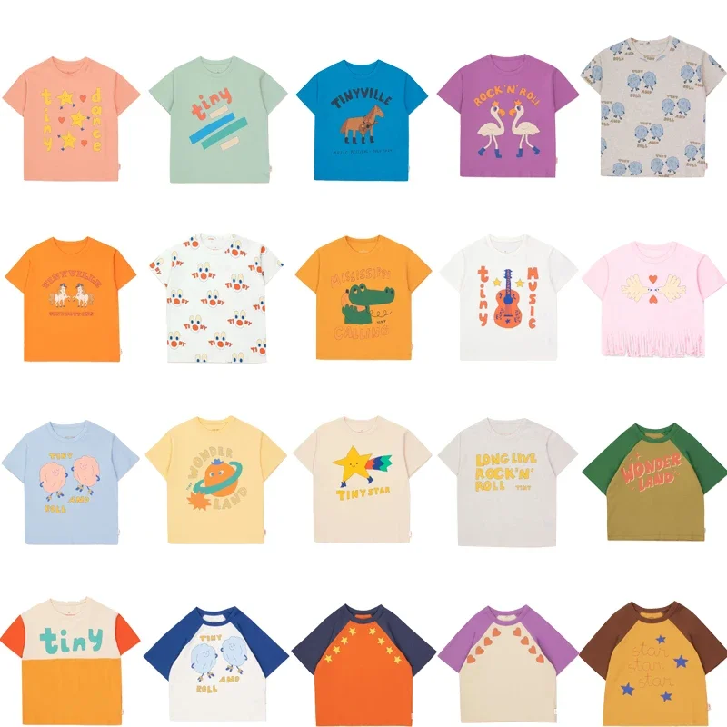 Kids Clothes Boys T Shirts 2025 New Summer TC Brand Toddler Girls Cute Print Short Sleeve Tops Tees Children Cotton Clothing