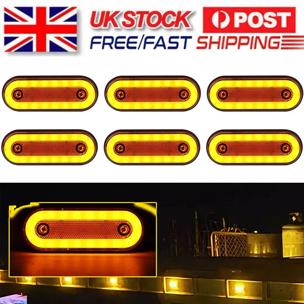 6pcs Led Lights Side Marker Orange Amber 12/24v For Trailer Truck Lorry Recovery Caravans Camper Motorhomes Accessories