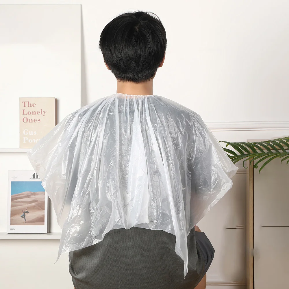 10 قطعة مريلة البولي ايثيلين المتاح طويل الحلاق واي القماش بيرم صالون الشعر حلاقة واي تصفيف الشعر كيب شال 100 سنتيمتر X 100 سنتيمتر #1