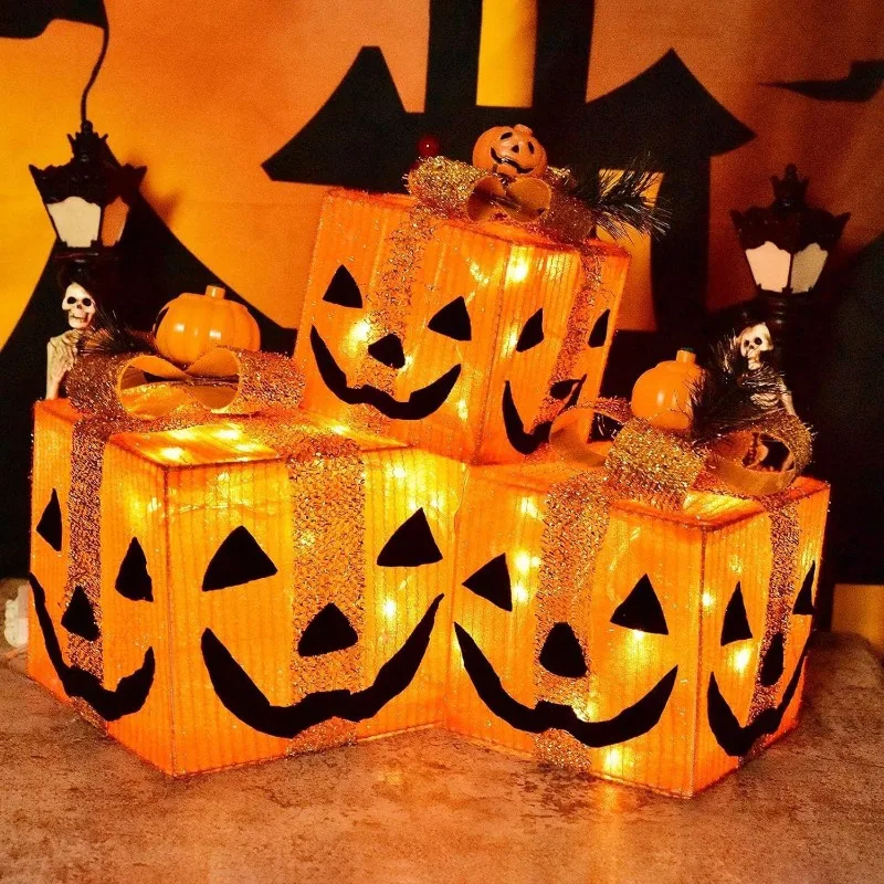 Halloween Pumpkin Gift Pack Combination Funny LED Party Decoration