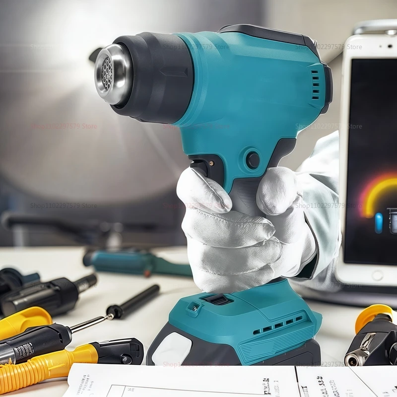 18 В тепловая пушка, инструмент для термоусадочной упаковки, фен, сушилка воздуха, паяльная тепловая вентилятор со светодиодным дисплеем, только инструмент, без батареи