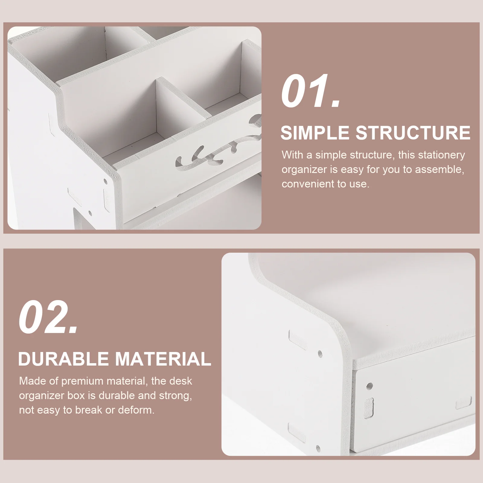 Desk Organizer Box Large Capacity Multi-Compartment Pen Holder Storage Rack For Office Home School Stationery Organizer