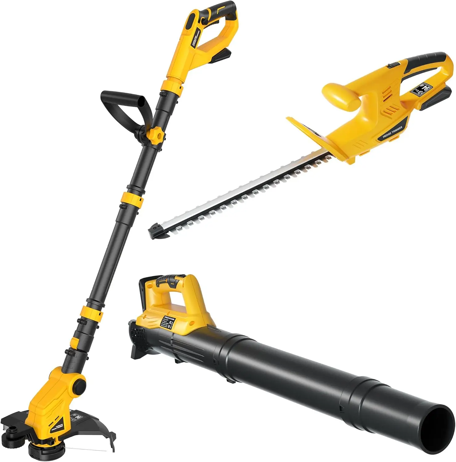 

Cordless 3-in-1 Garden Tool Set: Hedge Trimmer, String Trimmer, Leaf Blower for Lawn Care