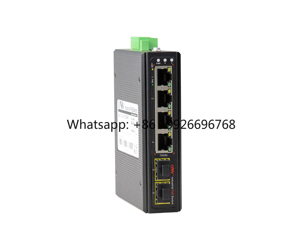 /35mm DIN Rail 6-port Full Gigabit Unmanaged Industrial PoE Fiber Switch -IPS33064PF