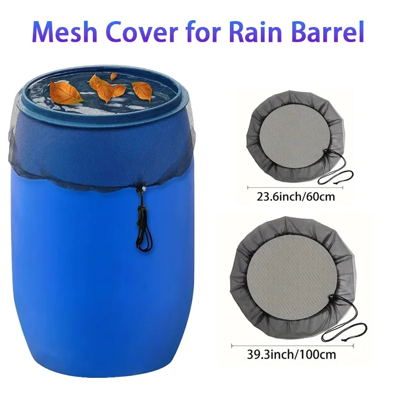 Mesh Cover for Rain Barrel Mesh Cover Netting Water Collection Buckets With Drawstring Garden Supplies Rain Barrels Screen New