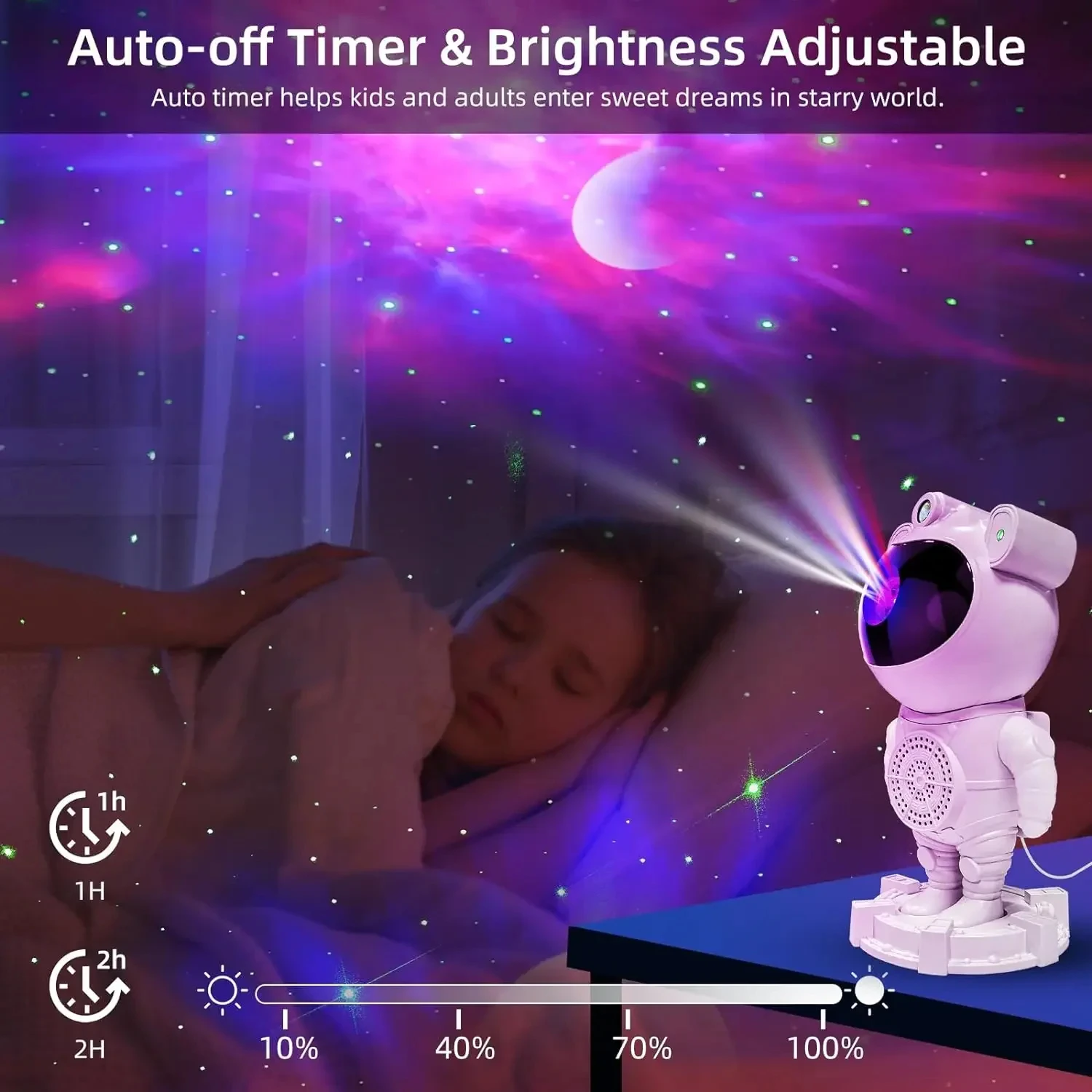 Imagem -04 - Astronauta Night Light Laser Lamp para Crianças Alto-falante Bluetooth Projetor Astronauta Aurora Boreal Starlight Gifts