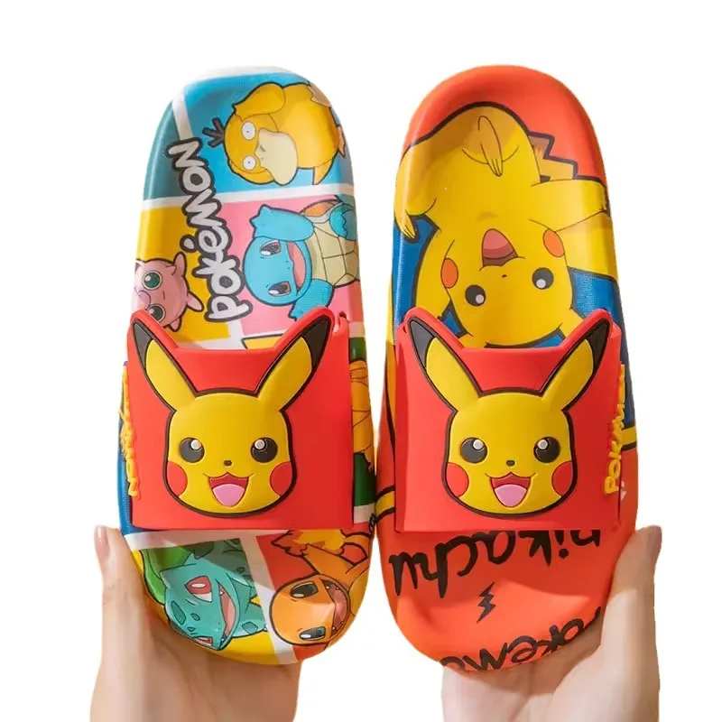 Pokemon Pikachu Children Non Slip Slippers Cartoon Summer Creative Kids Sandals Home Bathroom Anti Slip Boys Girls Slippers Gift