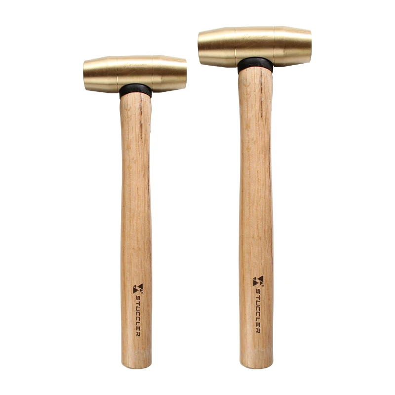 Stuccler 1lb 2lb Brass Mallet Jewelry Goldsmith Tools Heavy Strike Metal Forming Dapping Stamping Brass Head Hammer Wood Handle