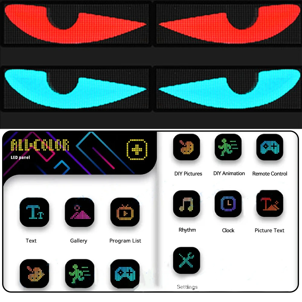 Customizable Text Graffiti Scroll Animation for DIY LED Signage LED Luminous Matrix Pixel Panel 5V USB Bluetooth App Control
