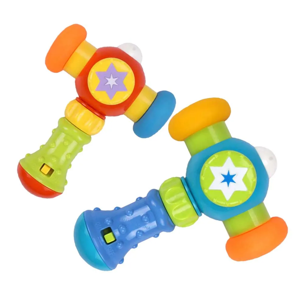 Baby With Flash Sound Random Color Sensory Stimulation Hammer For 6M+ Infant Toddler Plastic Hammer Tool Hand Tool
