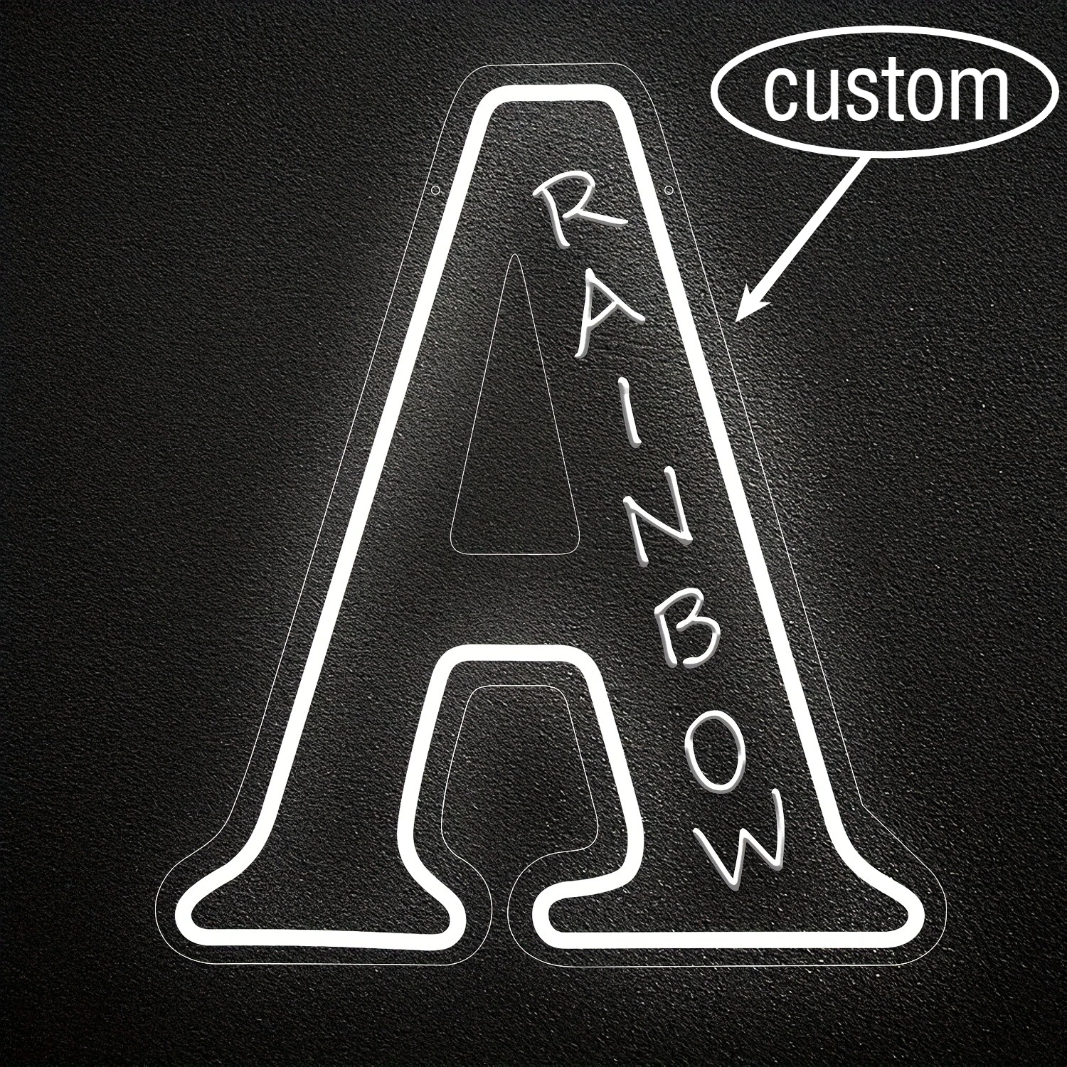 Custom 26 Letters 3D Embossed LED Neon Sign, Personalized Wall Decor Night Light with Dimmable Brightness for Bedroom Bar Party - view 3
