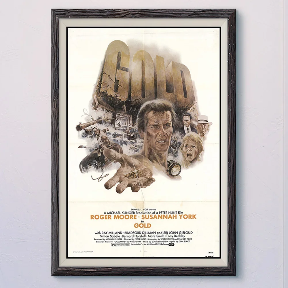 N115 ЗОЛОТО Винтаж Классический фильм Настенная шелковая ткань HD Плакат Искусство Украшение дома Подарок