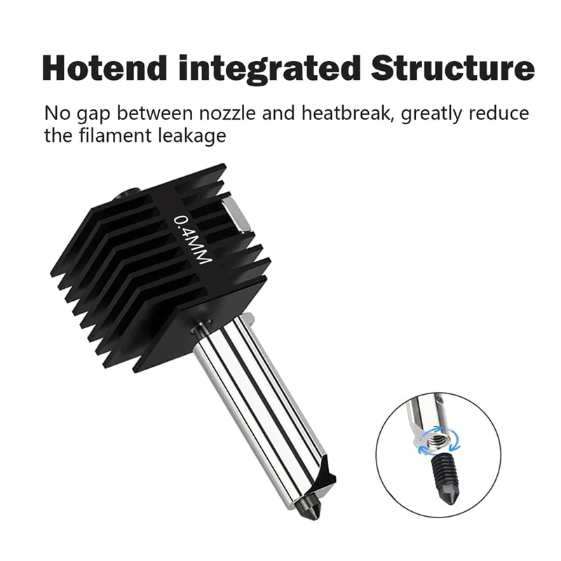 AEF7-2Pack A1 Mini/A1 Print Hot End Kit Extruder 0.4MM Hardened Steel Nozzle Replacement With 4PCS Cover Sock For Bambu Lab