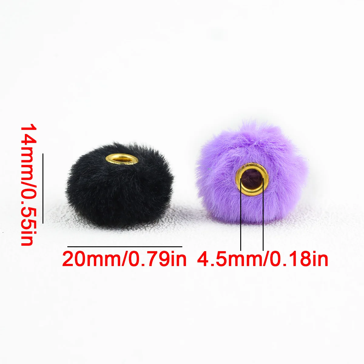 14*20mm10pcs Acrylic Halloween Through Hole Pom Pom Spacer Loose Beads For Jewelry Bracelets Necklace Making DIY Accessories