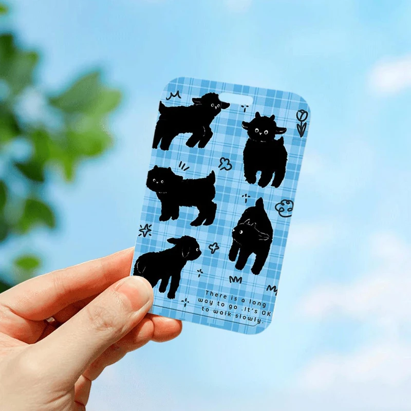 Five Black Sheep for Bus Campus Lunch Card Student ID Card Holder Bank Business Work Card Holder Keychain Photo Sleeves Lanyard