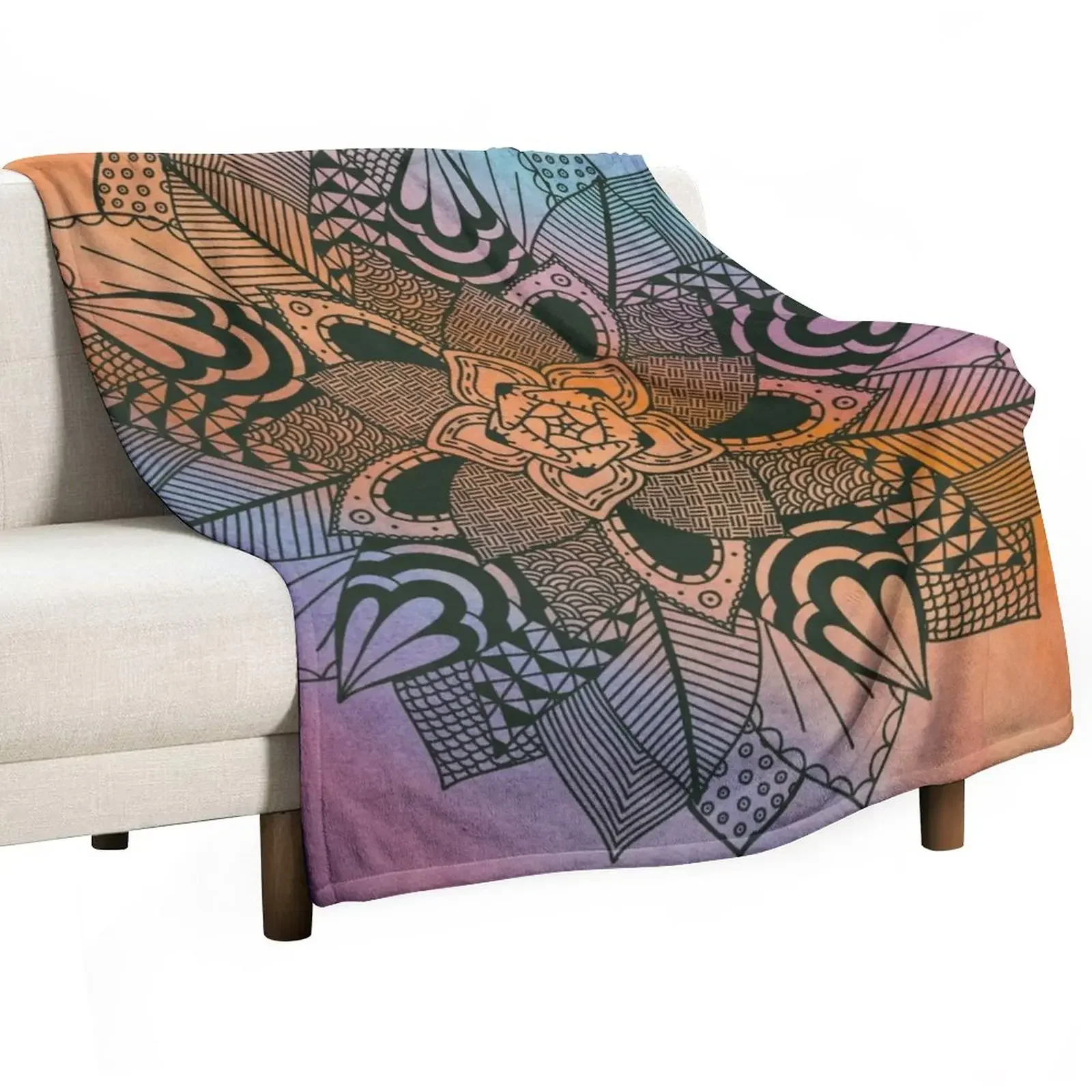 

Succulent Mandala Throw Blanket Polar Decorative Sofas Blankets