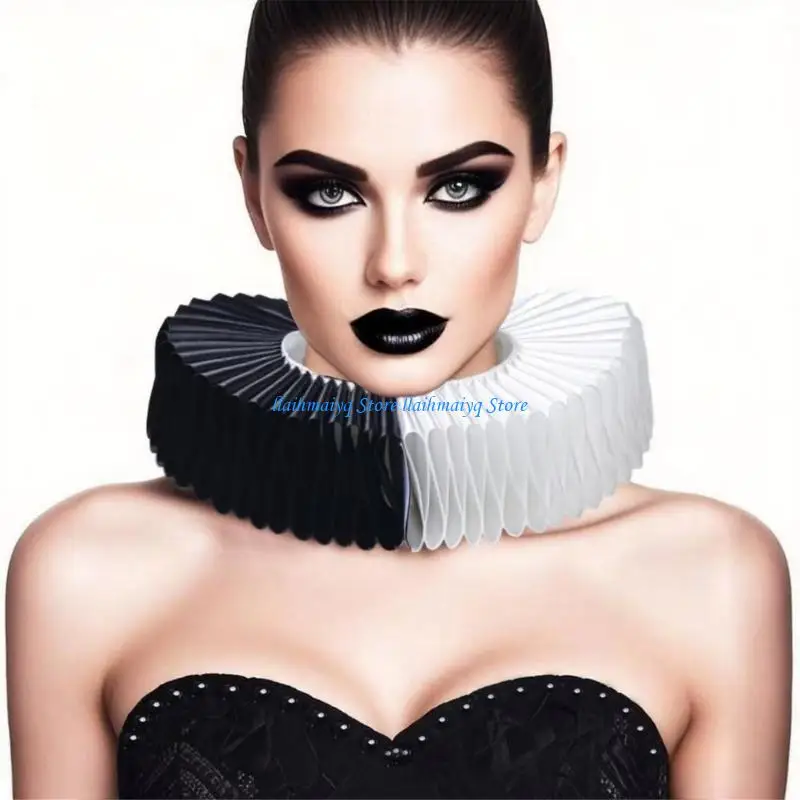 573B Victorian Detachable Collar Neck Ruff Collar For Formal Event And Daily Outfit
