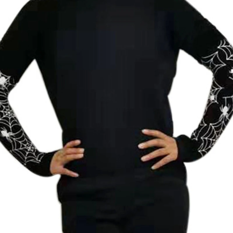 Conjunto hasta rodilla con manga nuevo estilo para mujer, Halloween, manga más cálida para brazo con