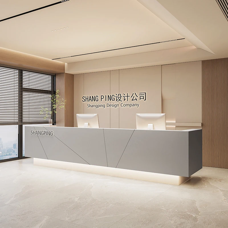 Reception Counter Desk Long Front Clothes Entrance Table Luxury Furniture Restaurant Aesthetic Salon Table Empfangstheke Counter