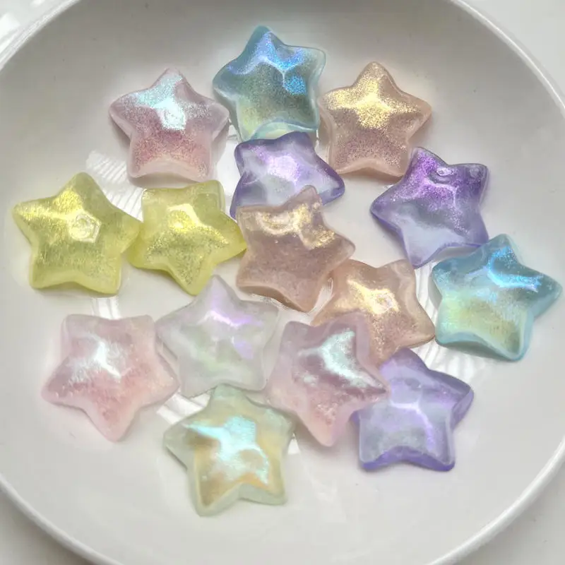 22mm five pointed star mermaid star sky color acrylic rhinestone crystal flat back DIY clothing jewelry hairpin decoration
