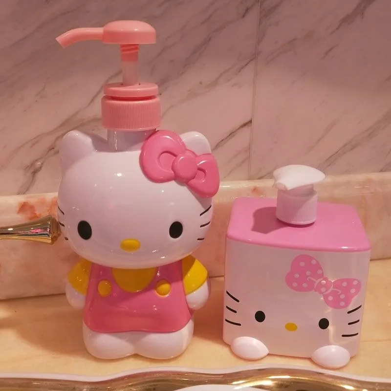 

Sweet Hello Kitty Anime Kawaii Sanrio Ins Fashion Bathroom Shampoo Storage Case Cute Empty Bottle Lovely Gifts for Girls