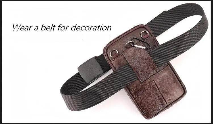 Herren-Leder-Gürteltasche - Große Kapazität Handy-Gürteltasche - Outdoor-Arbeitsrucksack, Sport-Wandertasche Tragbare Umhängetasche – Detail 23