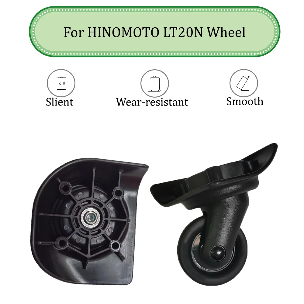 For HINOMOTO LT20N Black Universal Wheel Trolley Case Wheel Replacement Luggage Pulley Sliding Casters wear-resistant Repair