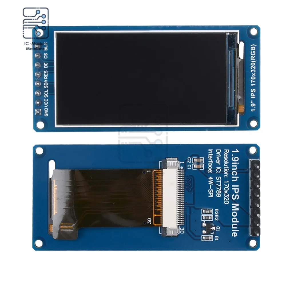 ST7789 IC 1.9 Inch ips Full View TFT Display LCD Colour Module SPI Serial Port HD 170x320 MSP430 and C51 Programs