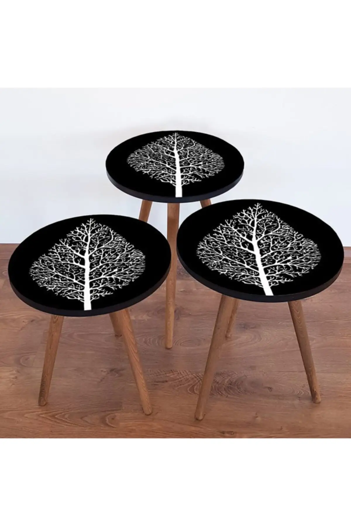 Decorative Pattern 3'lü Zigon Coffee Table life tree coffee table modern coffee table black coffee table