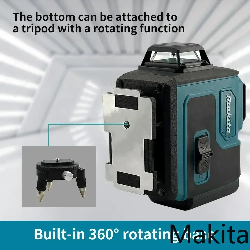 Makita 16-Line Laser Level Green Line Self-Leveling 360 Vertical Cross Super Powerful Green Beam High-precision Portable
