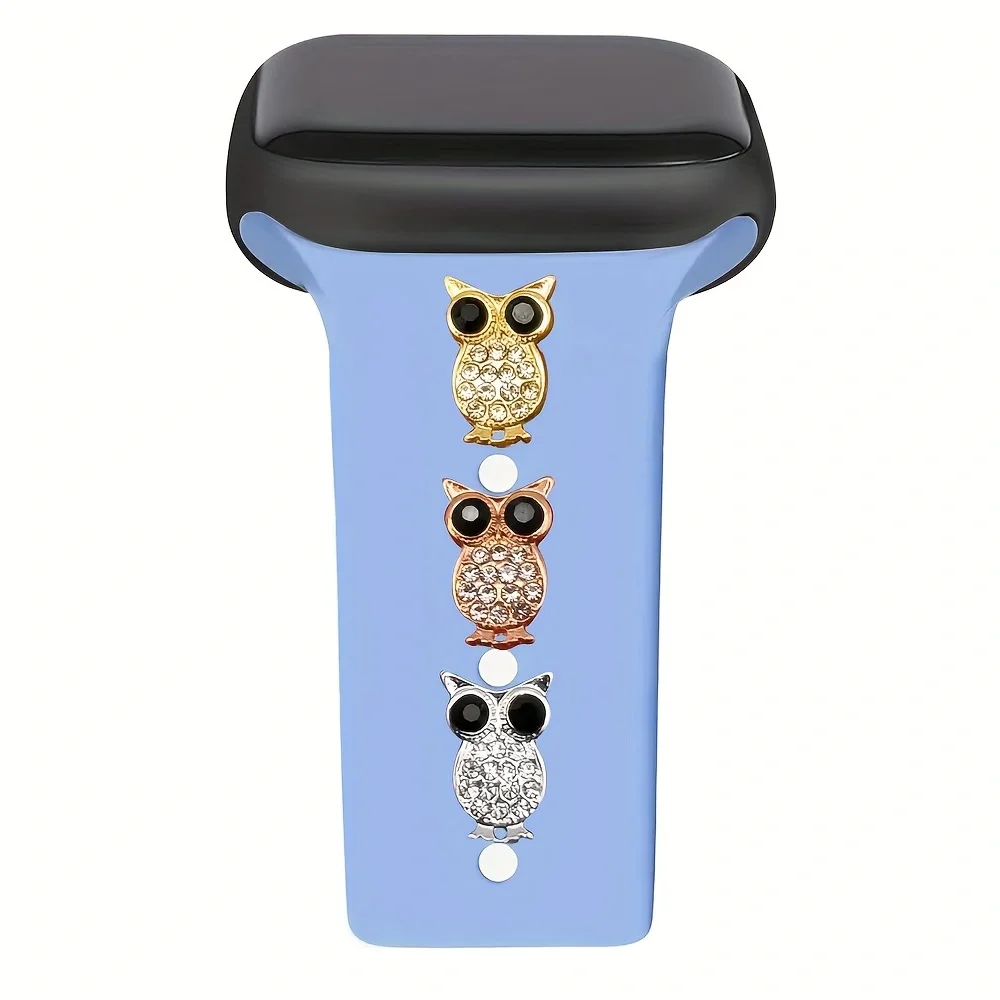 1 piece of fashionable owl element design smart watch accessories, suitable for decorating multiple smart watch straps